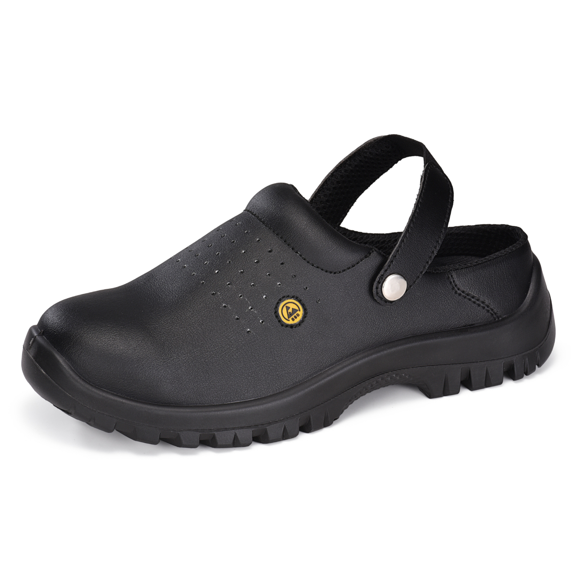 Zapatos de trabajo de cocina con punta de acero para chef de la industria alimentaria CleanShield SB | L-7096BK