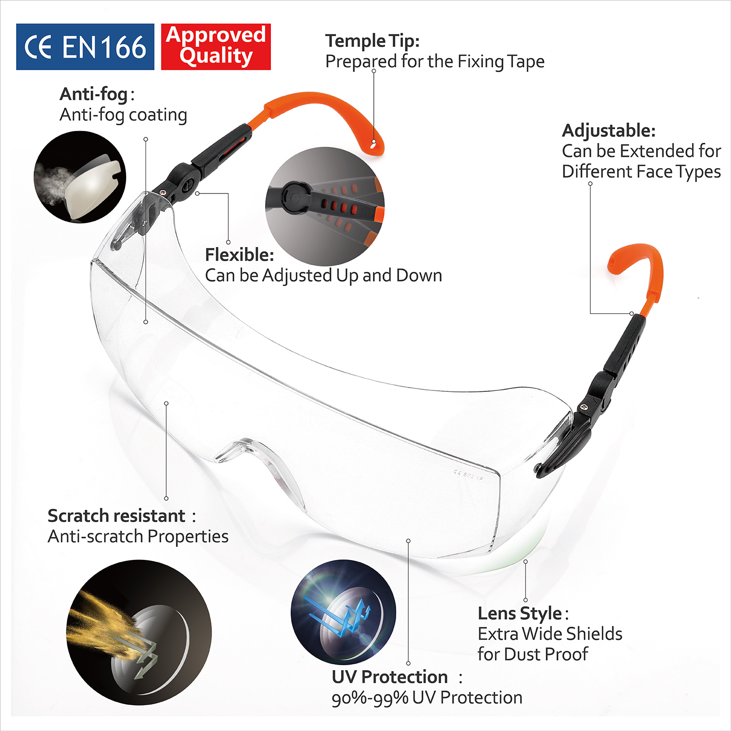Sobre gafas Gafas de seguridad para trabajadores SG009