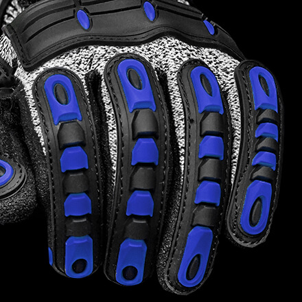 Guantes de trabajo mecánicos resistentes a cortes TPR9004 Azul