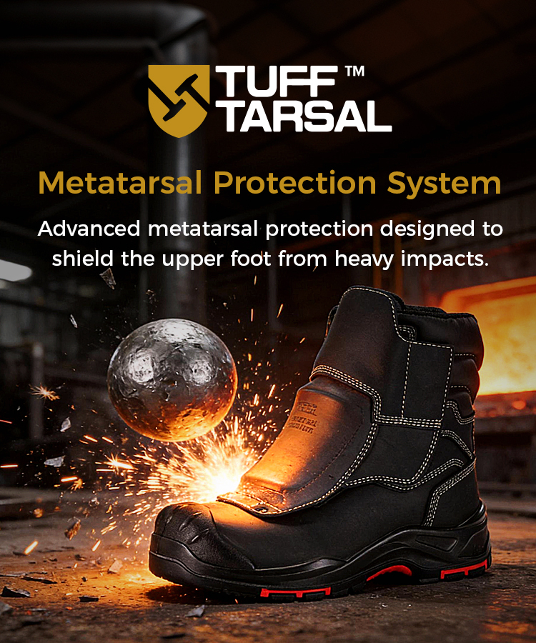 TUFFTARSAL™ metatarsal protection technology for welding mining and heavy industrial safety boots