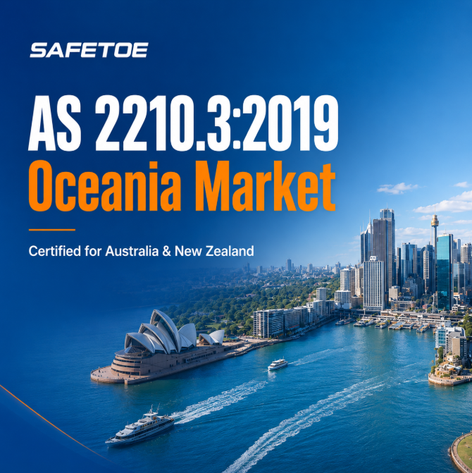 Los zapatos de seguridad SAFETOE logran con éxito la certificación AS 2210.3:2019: apertura del mercado de Oceanía