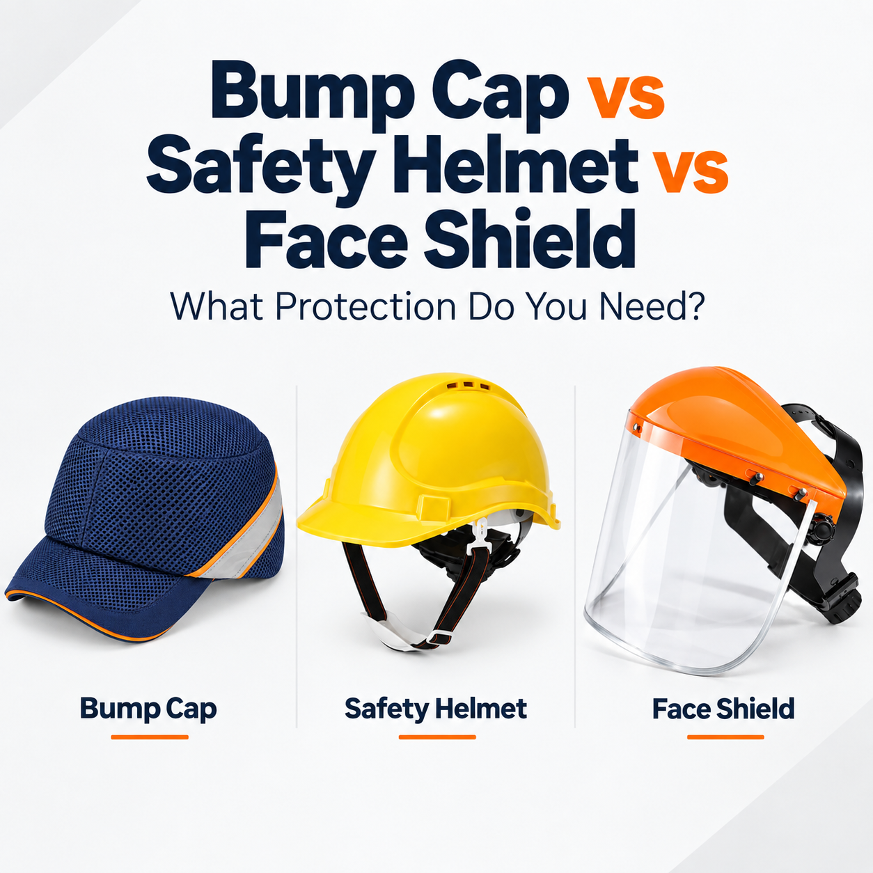 Gorra Antigolpes Vs Casco De Seguridad Vs Protector Facial: ¿Cuál Elegir?