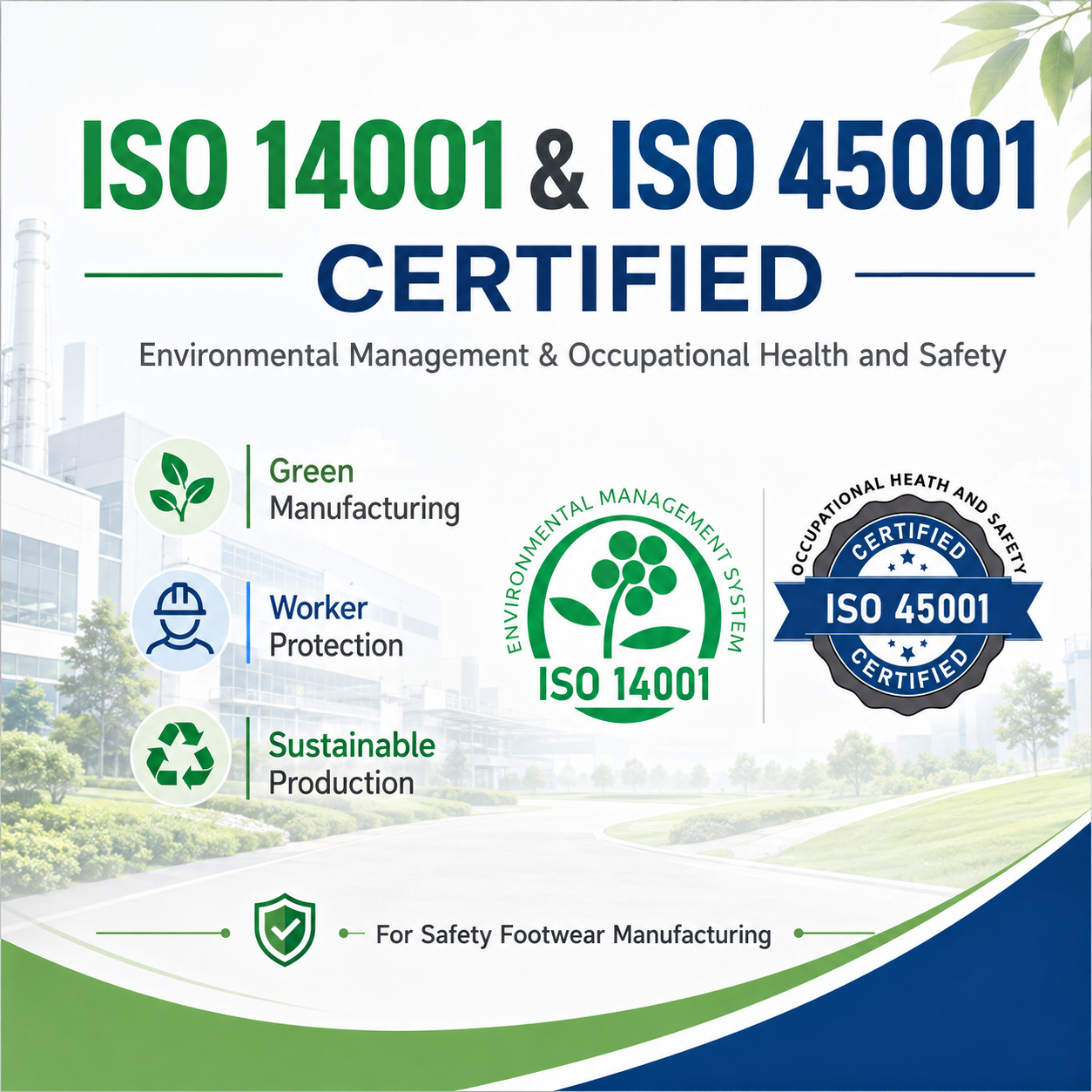 Compromiso de fabricación ecológica y segura: Langzhifeng Protective Technology logra la certificación dual ISO 14001 e ISO 45001
